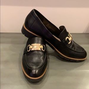 Kate Spade Leather  loafers with gold hardware